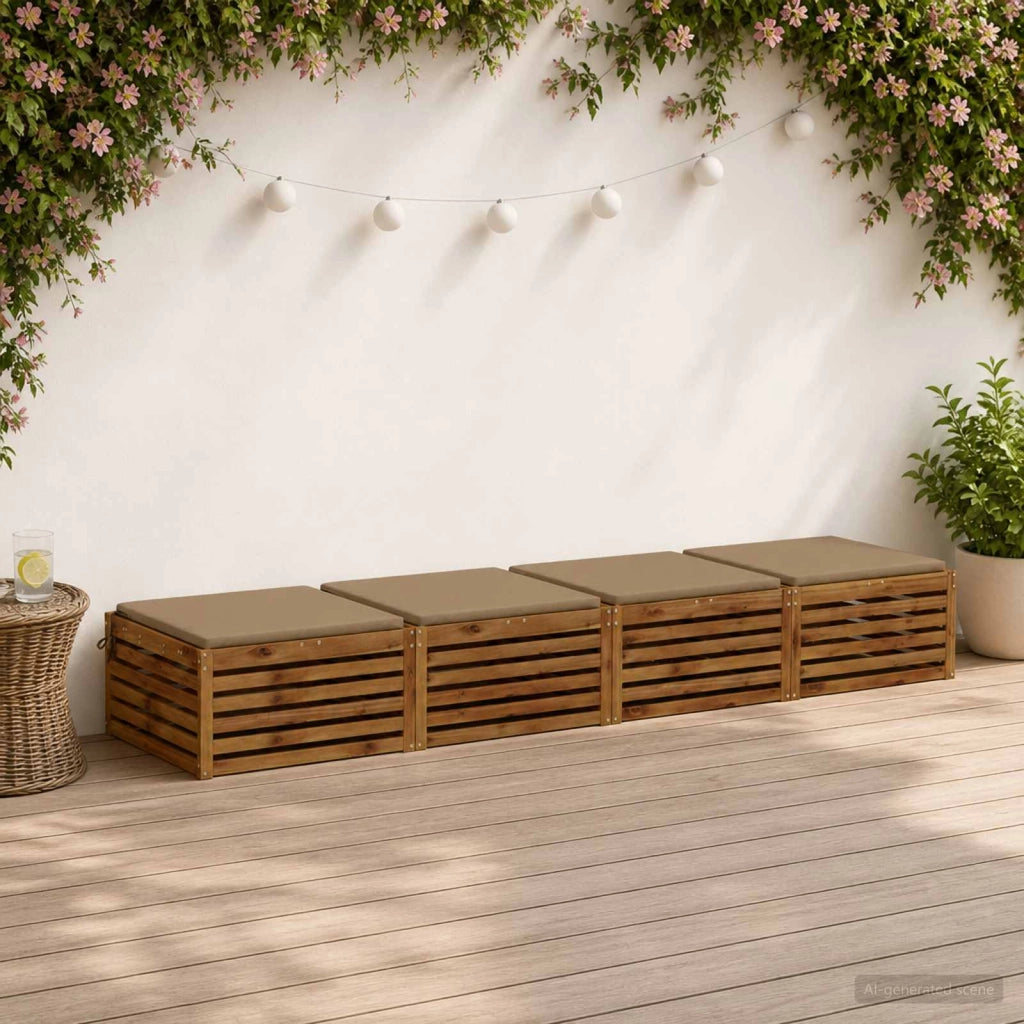 Cuscini per Sedia in 4 Pezzi SOEST 4 pz 100% Poliestere Tortora 944812