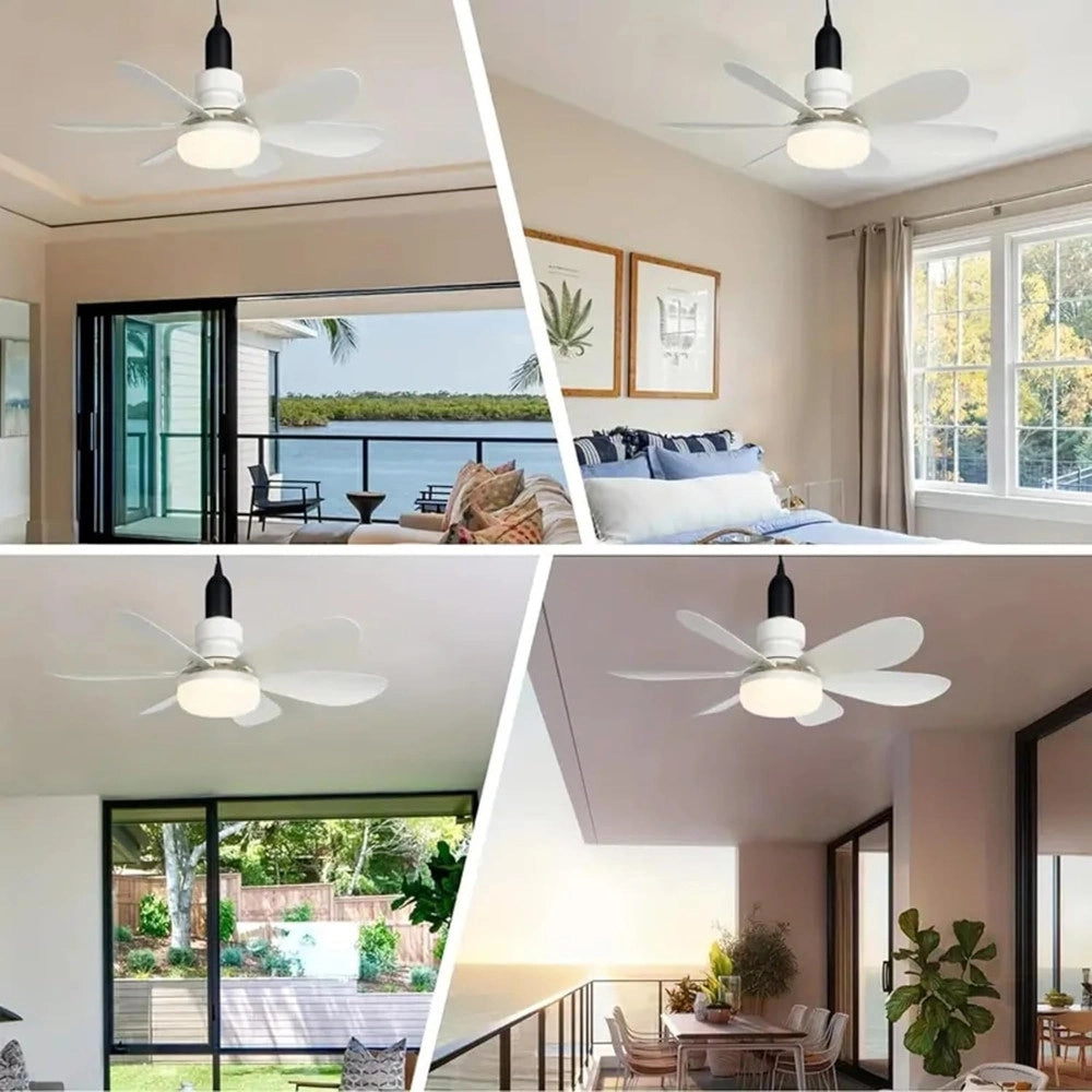 Trade Shop - Ventilatore Da Soffitto Con Luce Led Regolabile E27 60w Telecomandato Senza Fili -