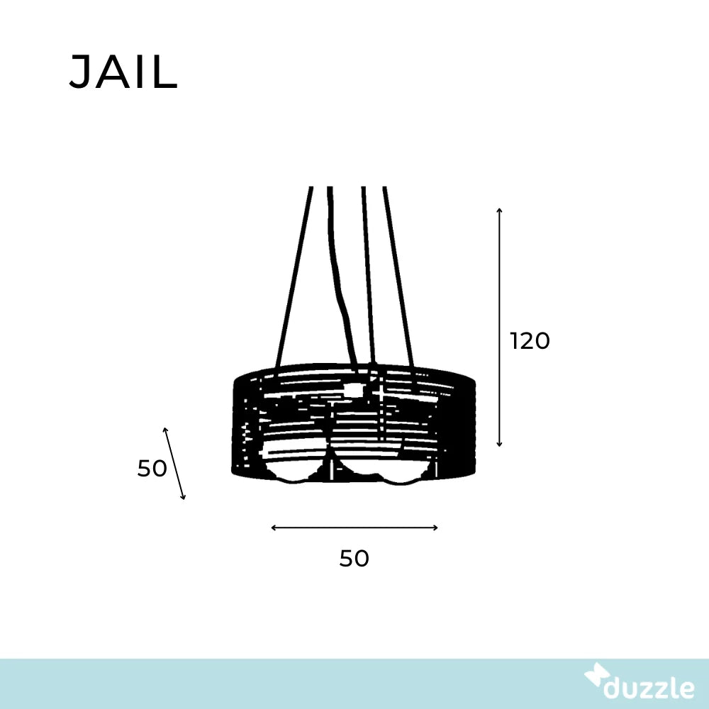 Lampada a sospensione Jail in metallo bianco | Duzzle