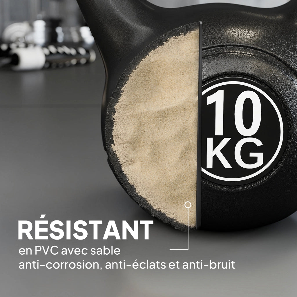 Kettlebell 10 kg ¨C zephmum ¨C 25x19x28 cm nero