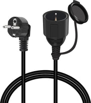 Cavo di estensione impermeabile - 16 A 250 V con connettore a terra - 1 metro - esterno - tipo F