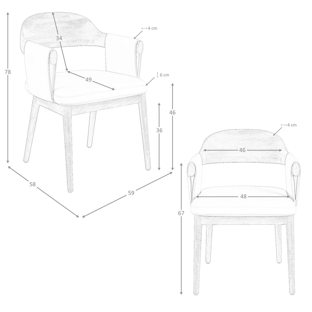 Sedia in noce e similpelle crema