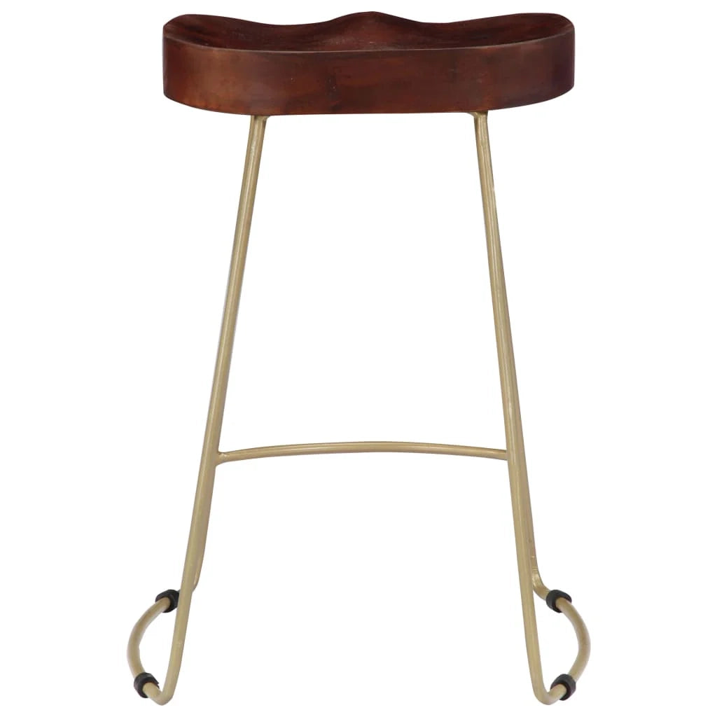 Set di due sgabelli da bar di design seduta a sedia legno massello di mango 1202101