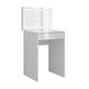 Vicco Tavolo da toeletta Bianco/bianco lucido 51.4 cm con specchio LED