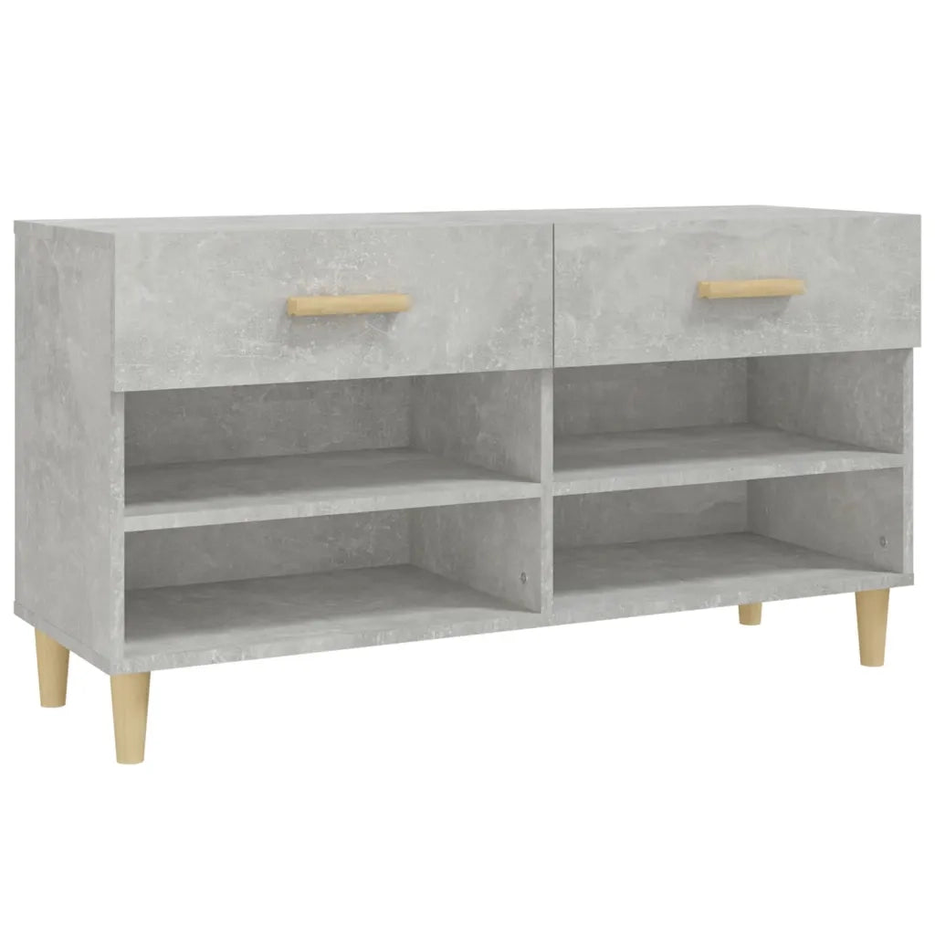 Scarpiera-Scaffale per scarpe Grigio Cemento 102x35x55 cm in Legno Multistrato