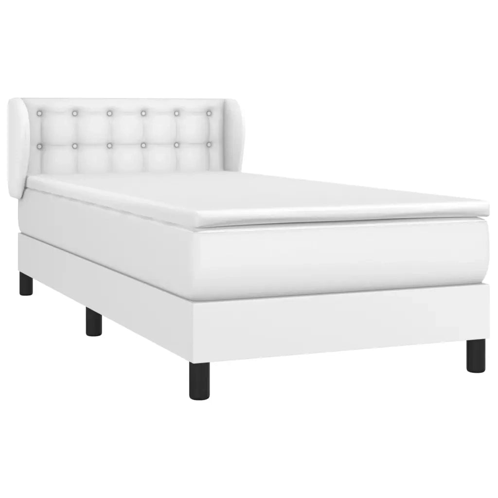 Giroletto a Molle con Materasso Bianco 100x200 cm in Similpelle