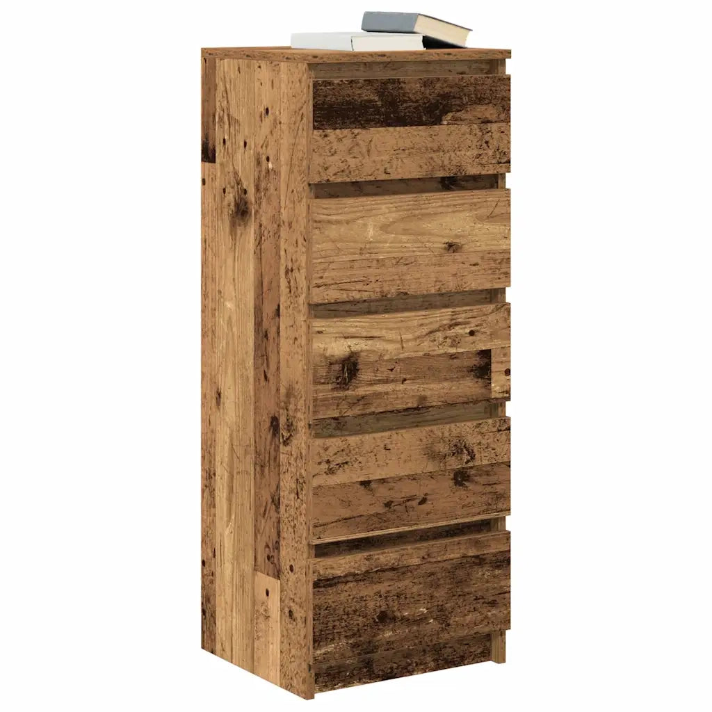 Credenza con Cassetti Legno Antico 37,5x35x99 cm in Truciolato