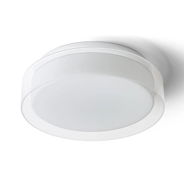 Plafoniera VENICE LED 30 da soffitto  vetro trasparente/vetro opalino/cromo 230V LED 12W IP44  3000K
