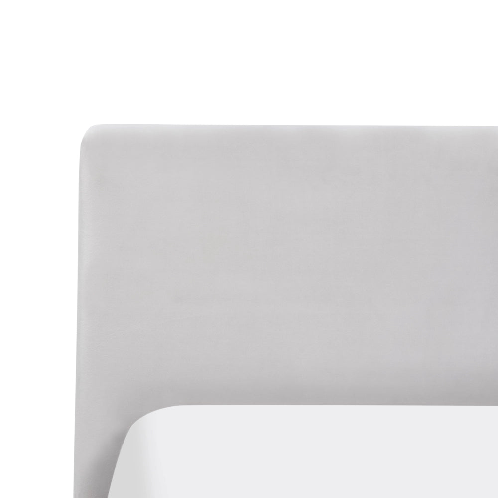 Letto Ottomano Grigio Chiaro Velluto Tappezzato 180 x 200 cm Testiera Travestita Funzione Contenitore