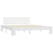 Giroletto senza Materasso Bianco 160x200 cm Legno Massello Pino 283158