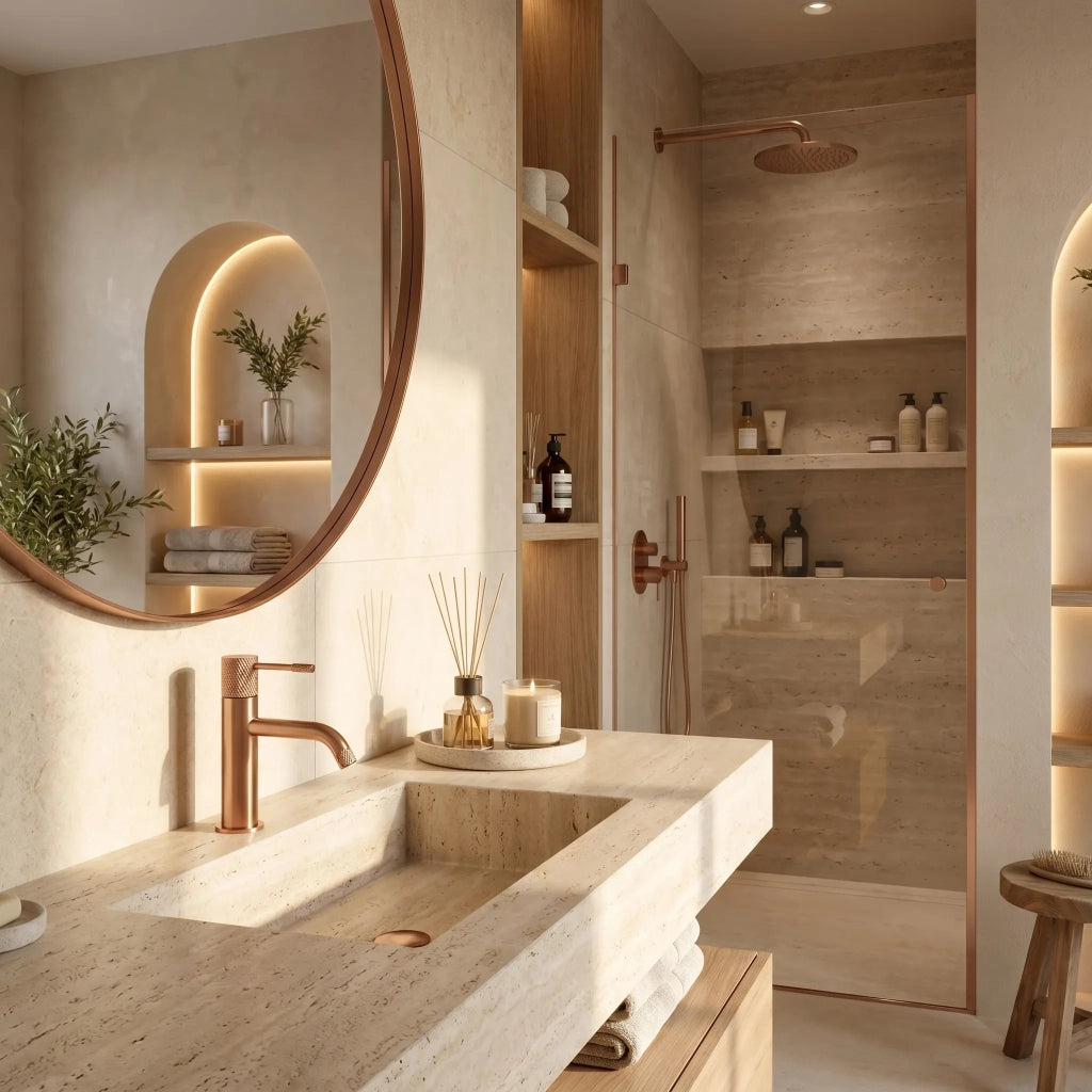 Rubinetto Da Lavabo Rea Venti Brush Copper Low