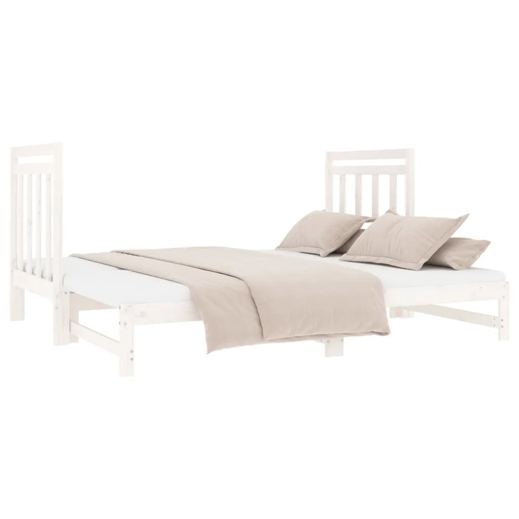 Dormeuse Estraibile Bianca 2x(90x190) cm Legno Massello di Pino cod mxl 64000