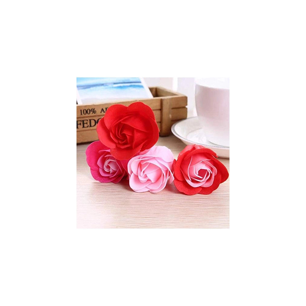 Trade Shop - Set 4pz Sapone Saponette Petali Rose Fiori Profumate Nozze Bomboniera Bagno Casa -