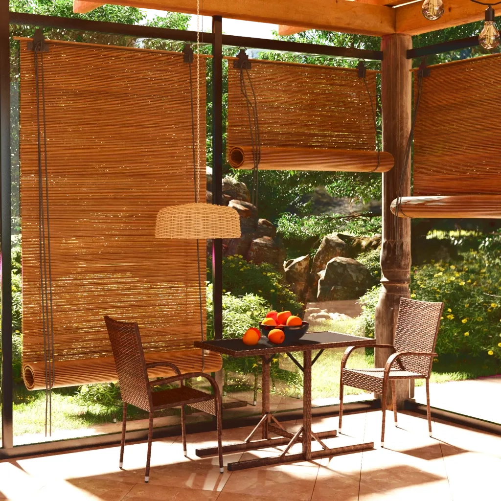 Set Mobili da Pranzo per Giardino 3 pz Marrone cod mxl 35770