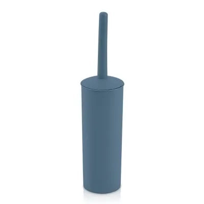 Scopino wc da appoggio blu in plastica con portascopino