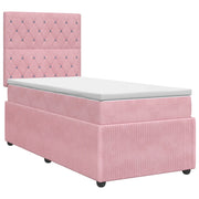 Letto box spring con materasso Rosa 90 x 200 cm Velluto 3454528