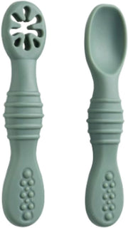 2 pezzi di cucchiai per bambini - bestiole per bambini - cucchiai per bambini - cucchiaio - cucchiaio in silicone - cucchiaio - bestiole per bambini - cucchiaio per bambini - cucchiaio per bambini - cucchiaio morbido - cucchiaio a forma di gatto verde