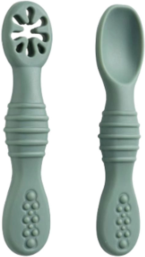 2 pezzi di cucchiai per bambini - bestiole per bambini - cucchiai per bambini - cucchiaio - cucchiaio in silicone - cucchiaio - bestiole per bambini - cucchiaio per bambini - cucchiaio per bambini - cucchiaio morbido - cucchiaio a forma di gatto verde