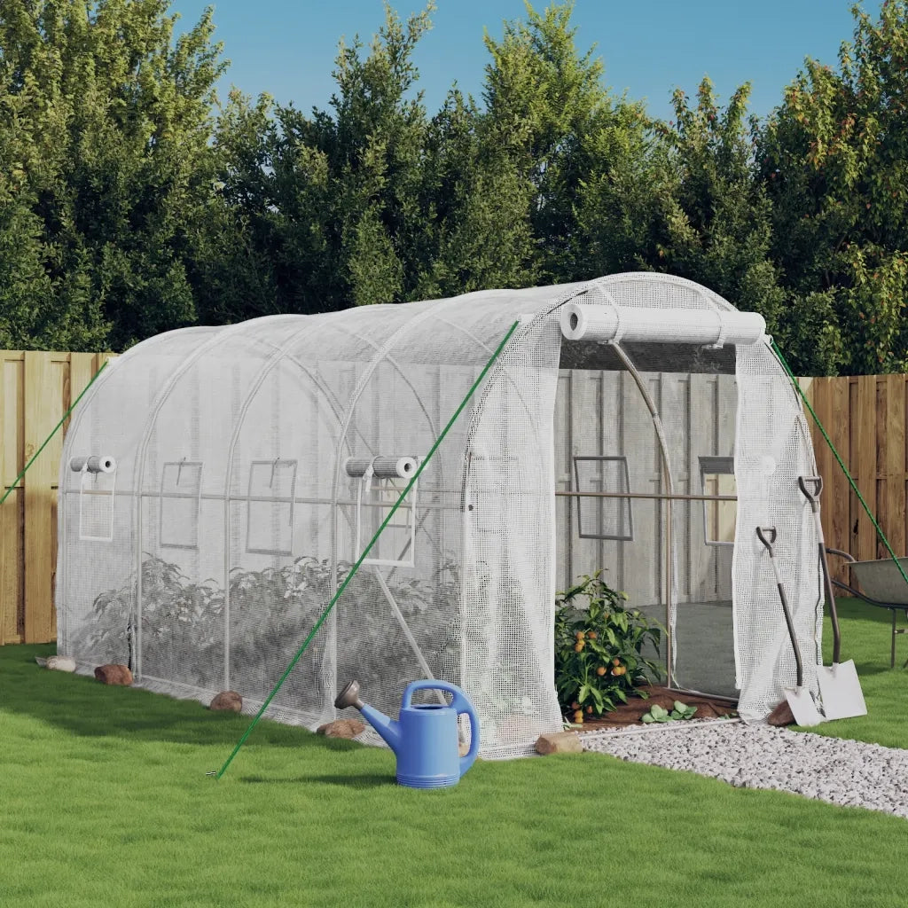 Serra con Telaio in Acciaio Bianco 8 mÂ² 4x2x2 m