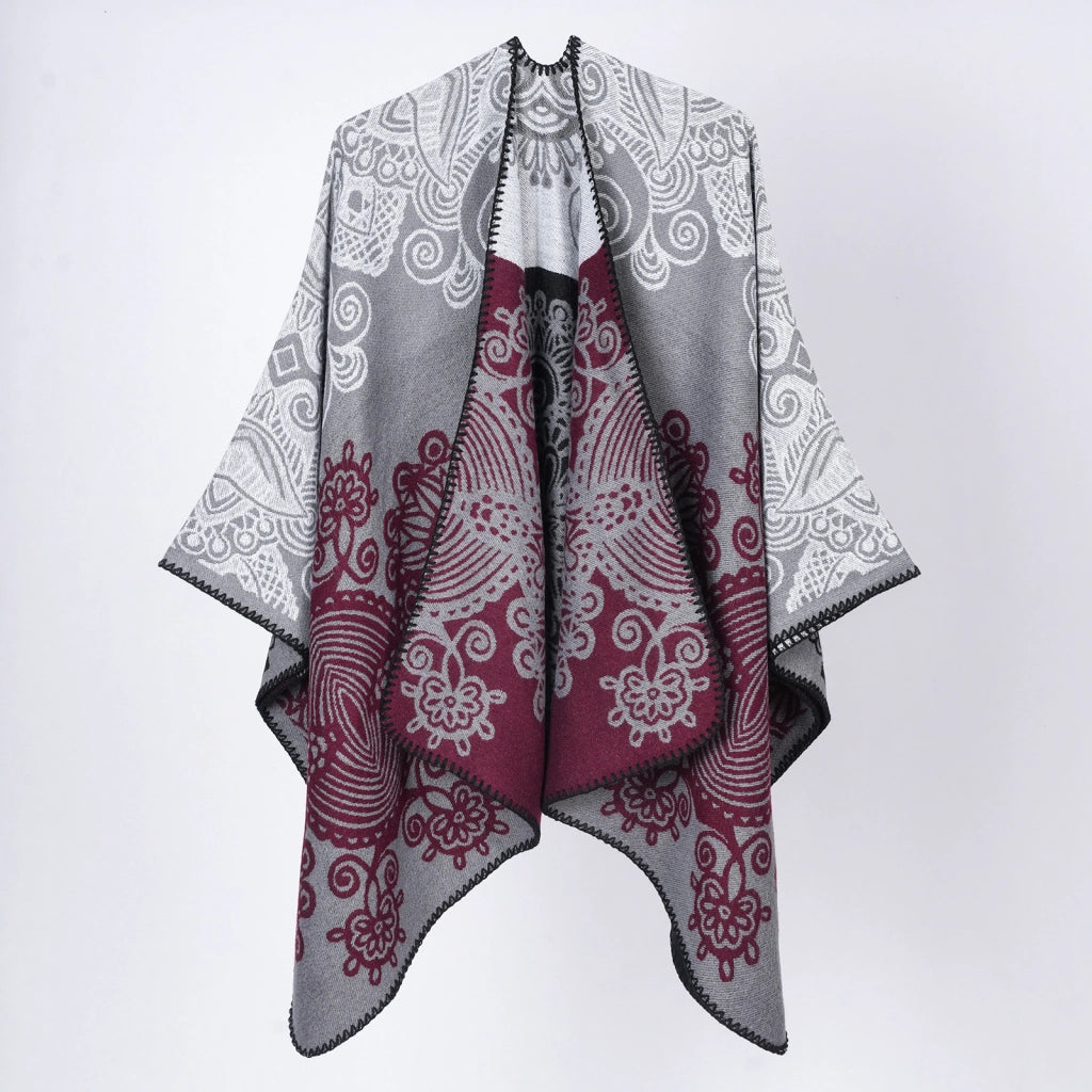 Cardigan/scialle a mantella da donna con motivo retr¨° a righe