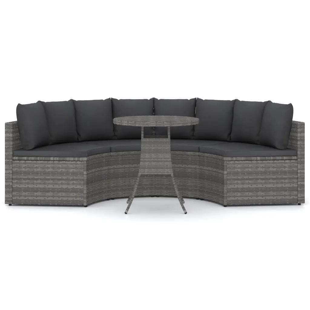 Set Divani da Giardino 5 pz con Cuscini in Polyrattan Grigio cod mxl 47911