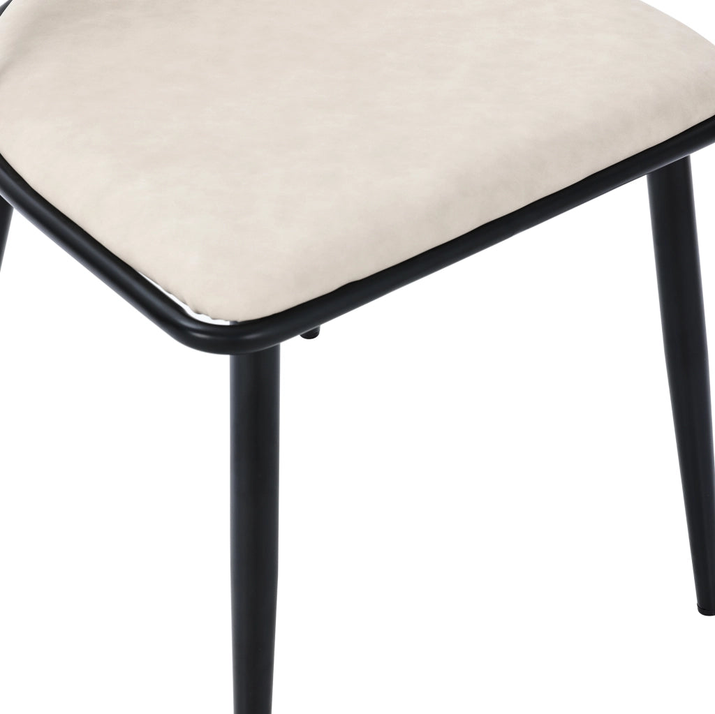 Set di 6 sedie da pranzo in rattan; seduta in PU; nere