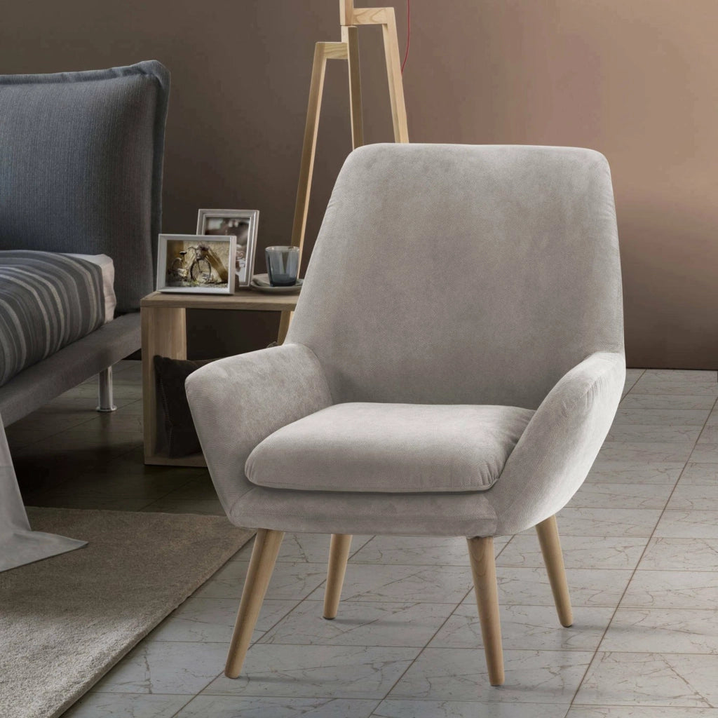 Poltrona Anido, Poltrona di design da salotto, 100% Made in Italy, Poltroncina relax in tessuto imbottito, cm 80x70h95, Grigio