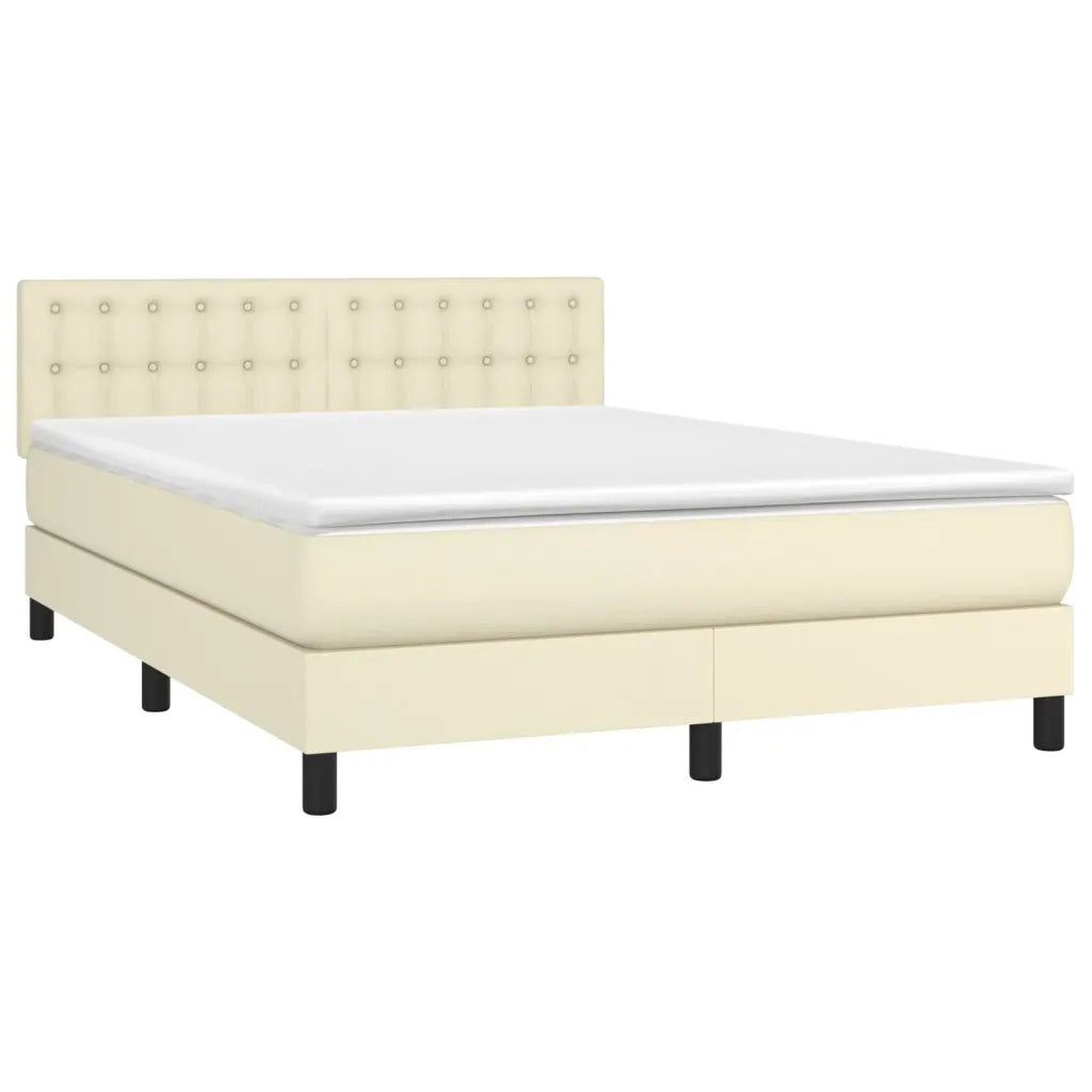 Giroletto a Molle con Materasso Crema 140x200 cm in Similpelle 3141127