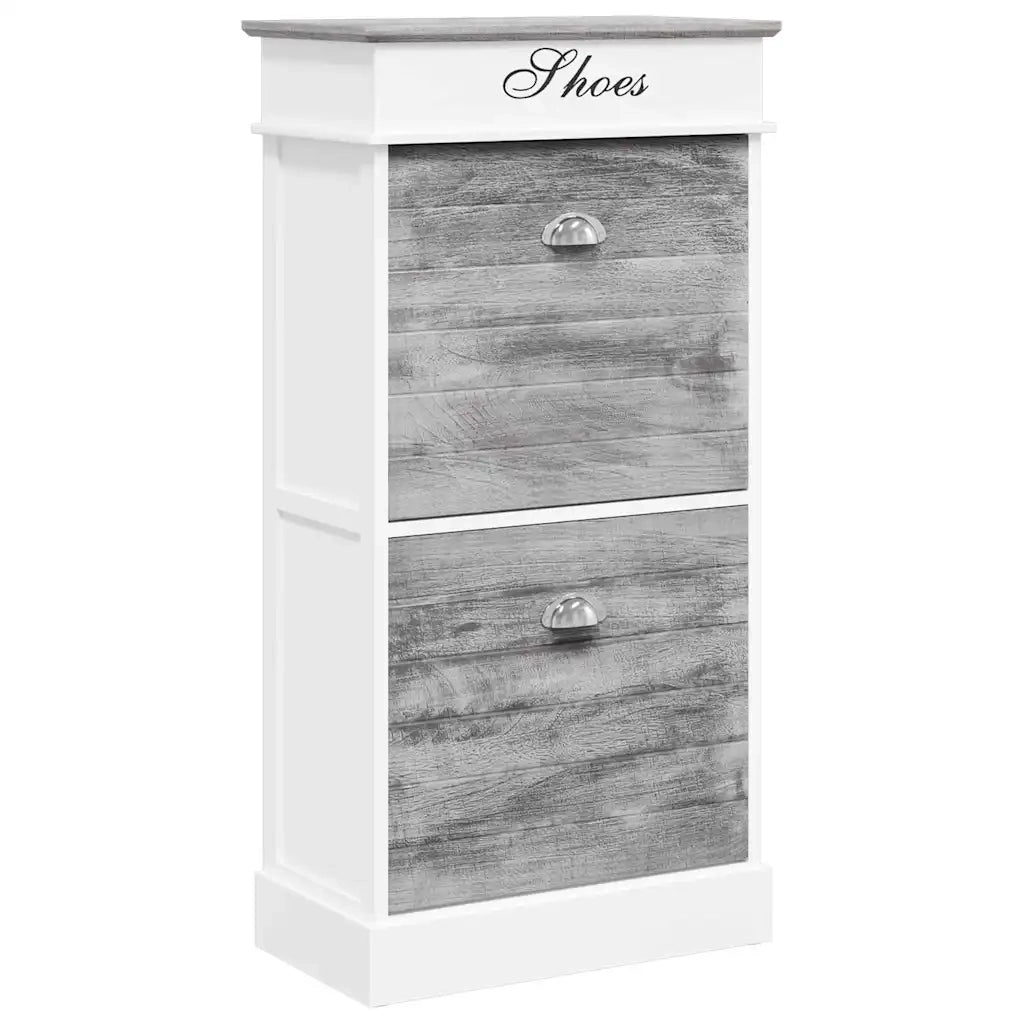 Scarpiera Grigia 50x28x98 cm in Legno di Paulownia cod mxl 49153