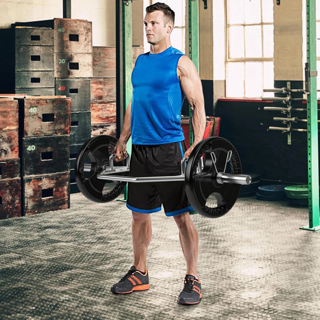 Trap Bar, Manubrio Esagonale con Manico Pieghevole, Barbell Barra Olimpica, Hex Bar Deadlift in Acciaio con Chiusura a Molla, fino a 363 kg per Casa e Palestra, Ø 50 mm