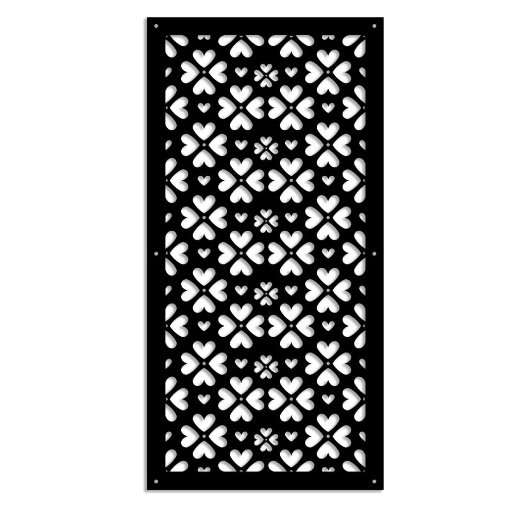 LOVE ME - Pannello in PVC traforato - Parasole Colore: nero, Misura: 50x150 cm