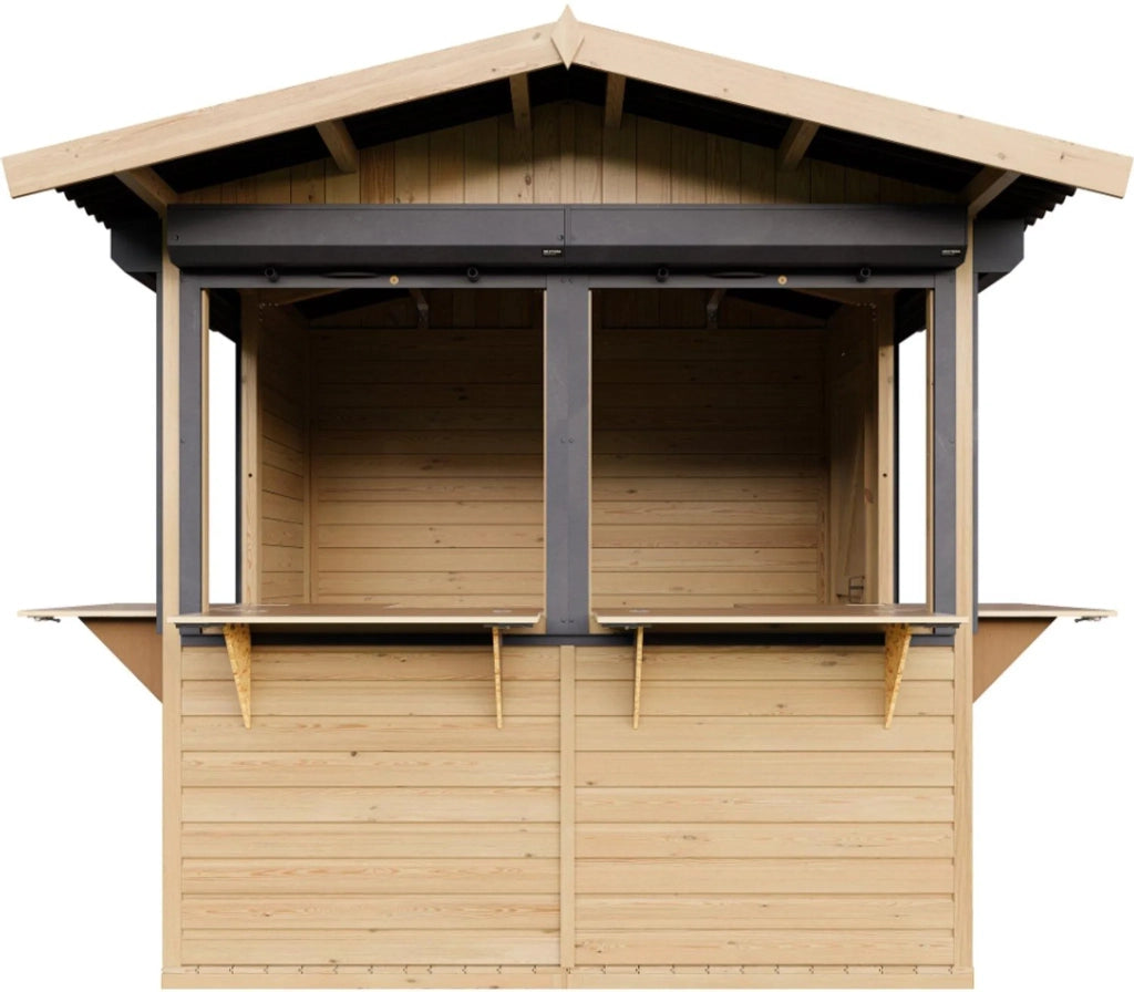 TIMBELA M149BZ Chiosco in Legno con Serrande Avvolgibili 4 m²