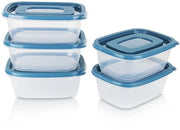 Contenitori alimentari, set di conservazione (1000 ml per scatola), liberi da BPA, rettangolari, in plastica, contenitori alimentari con coperchi, ripiegabili, per scuola, lavoro, viaggi e pasti, 10 pezzi