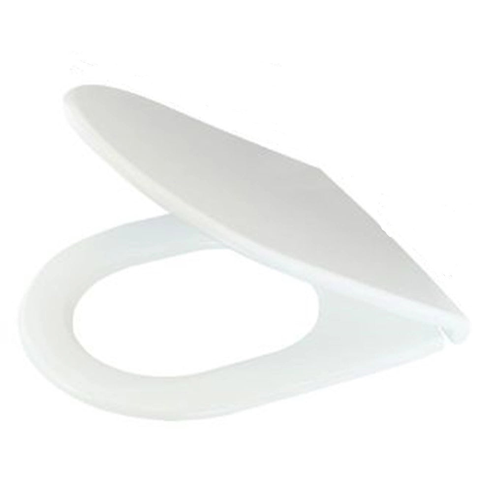 Trade Shop - Copriwater Uf Universale Sedile Wc Bianco Water Bagno Forma D Chiusura Ammortizzata 87645 -