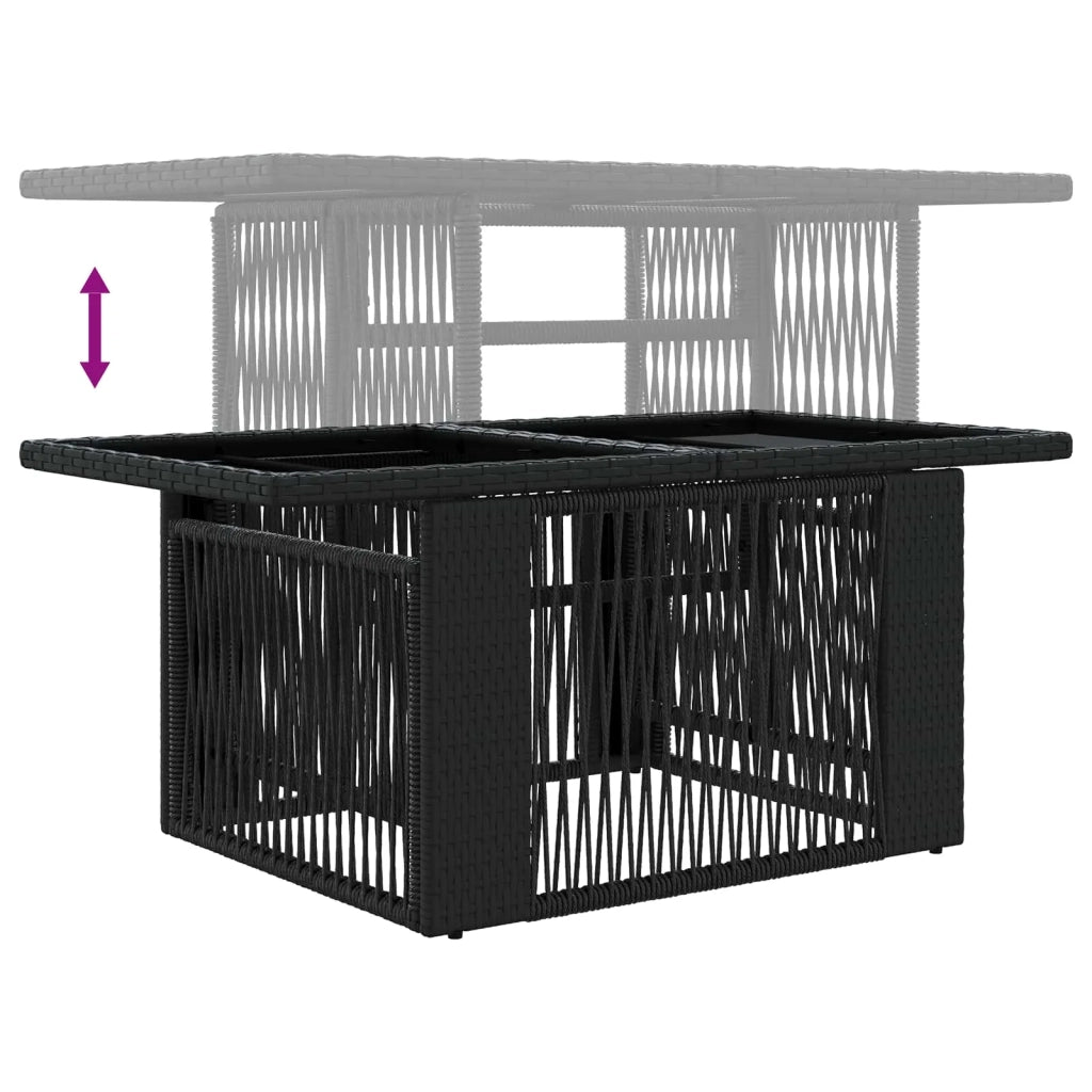 Set Divano da Giardino 13 pz Nero e Bianco Crema polyrattan 3437041