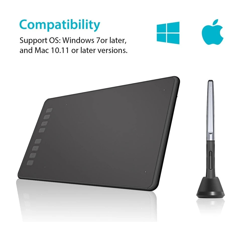 Tavoletta grafica HUION H950P 5080 lpi 220 x 137 mm USB nera