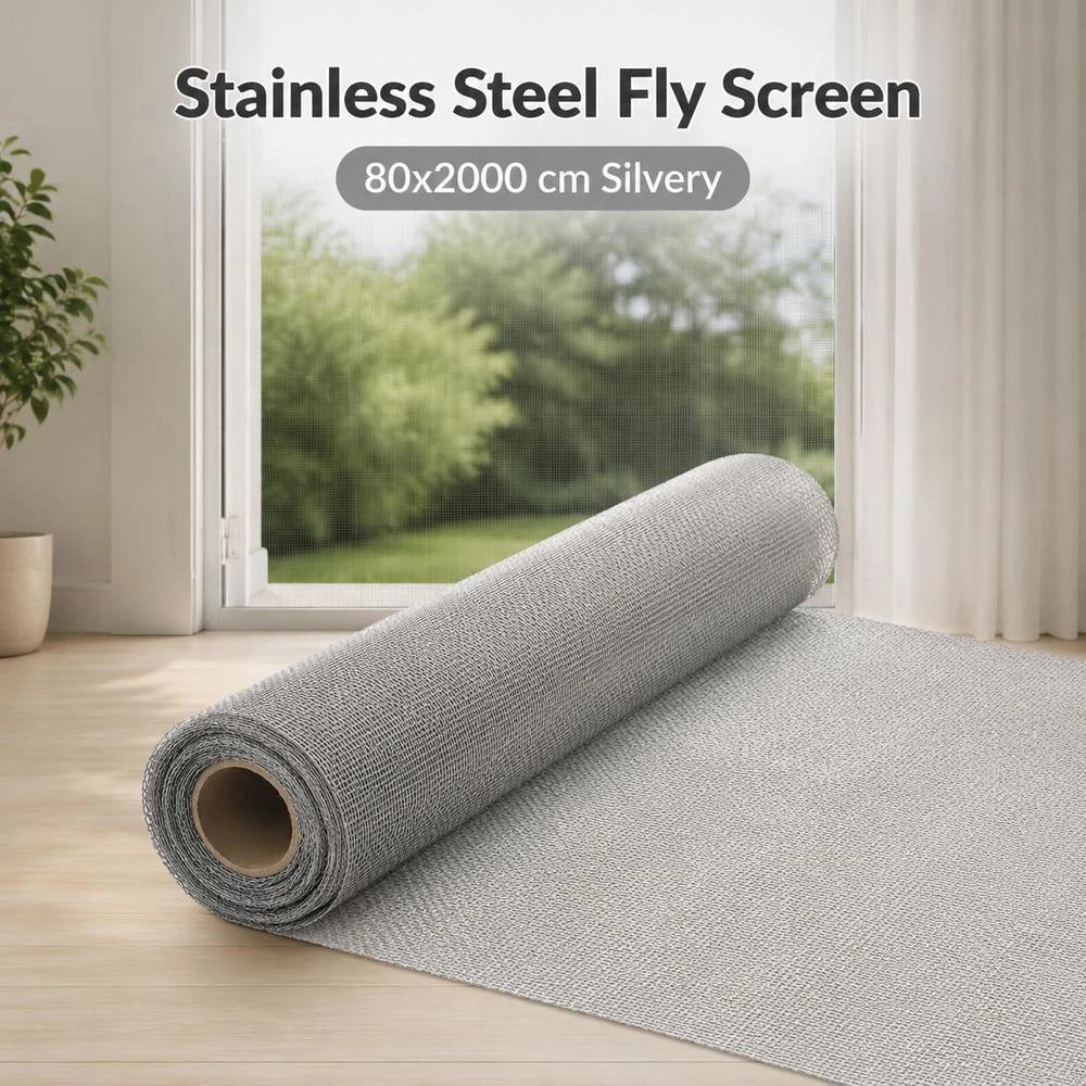 Stainless Steel Fly Screen 80x2000 Cm Silver