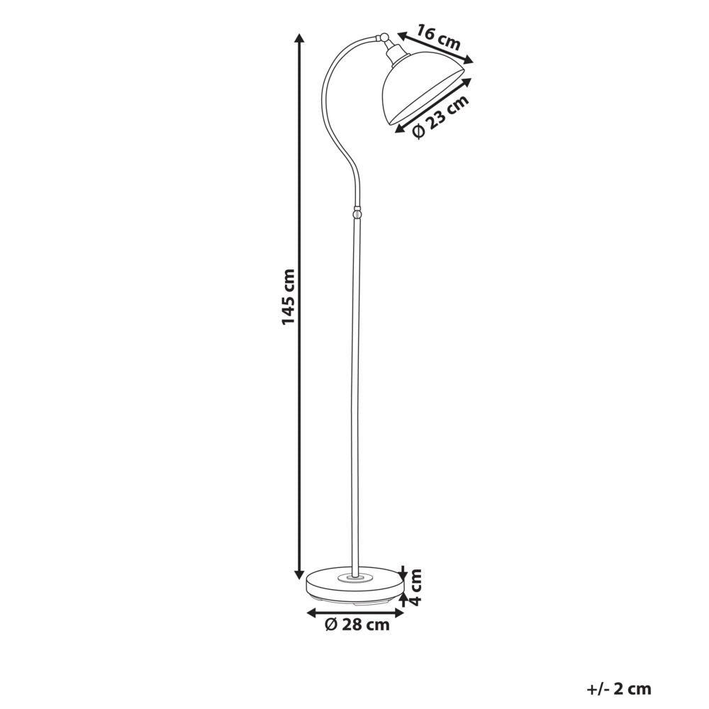 Lampada da terra in metallo beige con paralume e braccio regolabili Interruttore On-Off Camera da letto Soggiorno Casa Ufficio Illuminazione