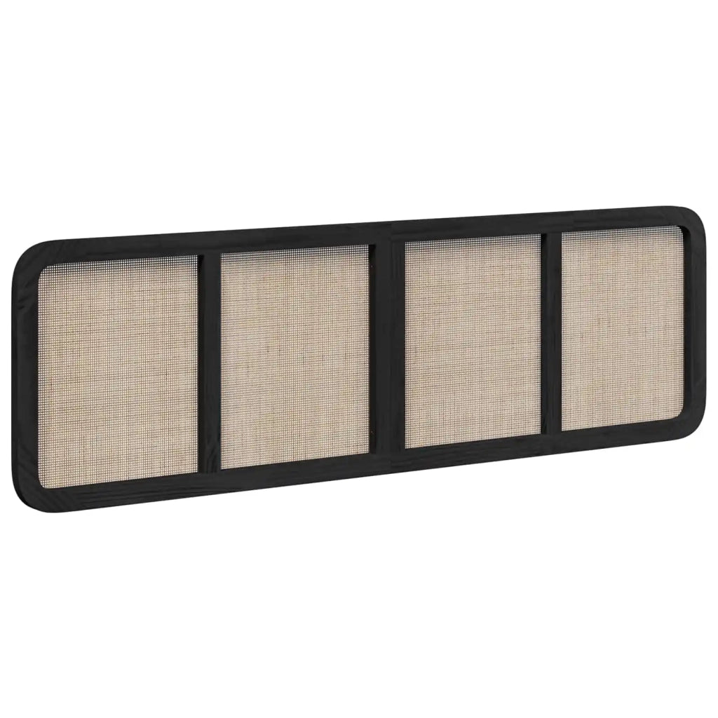 Testiera con testiera Nero 180 x 55 x 3 cm Rattan 42011572