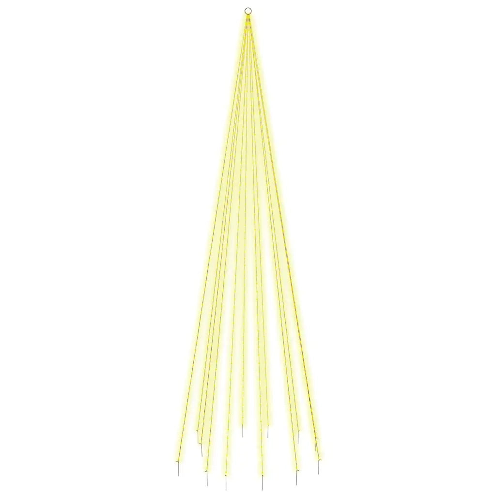 Albero di Natale Pennone Bianco Caldo 732 LED 500 cm