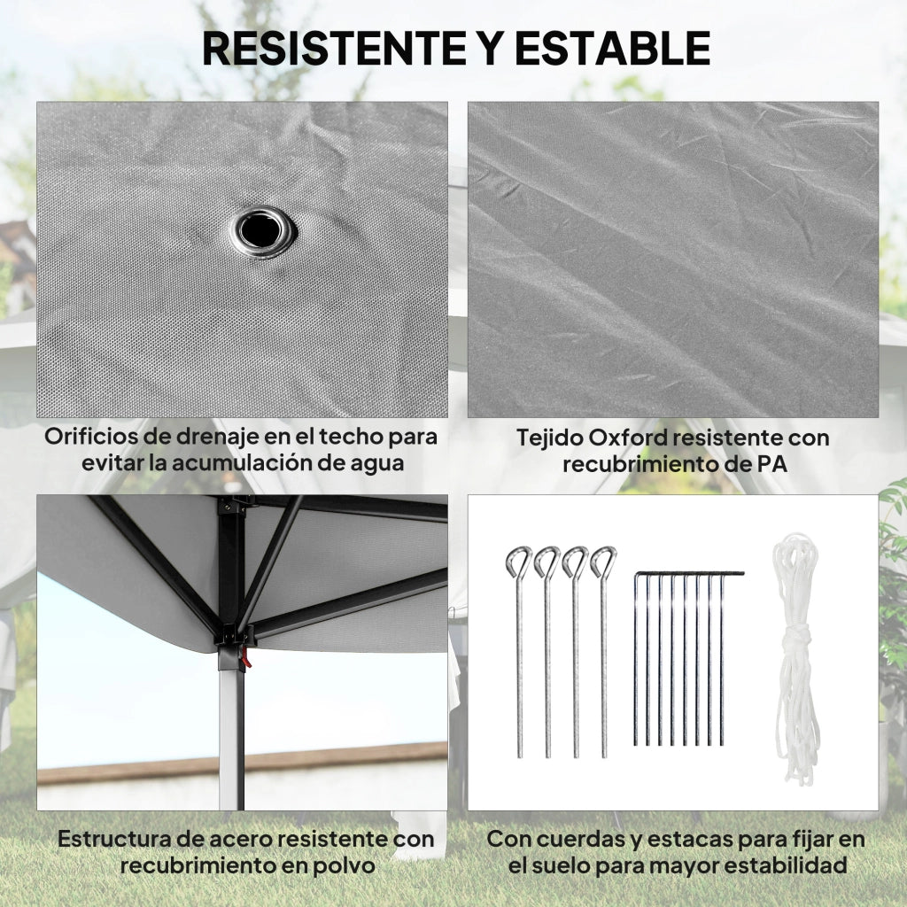 Tenda da Giardino Pieghevole 3.3x3.3 m ¨C Minimal ¨C Grigio