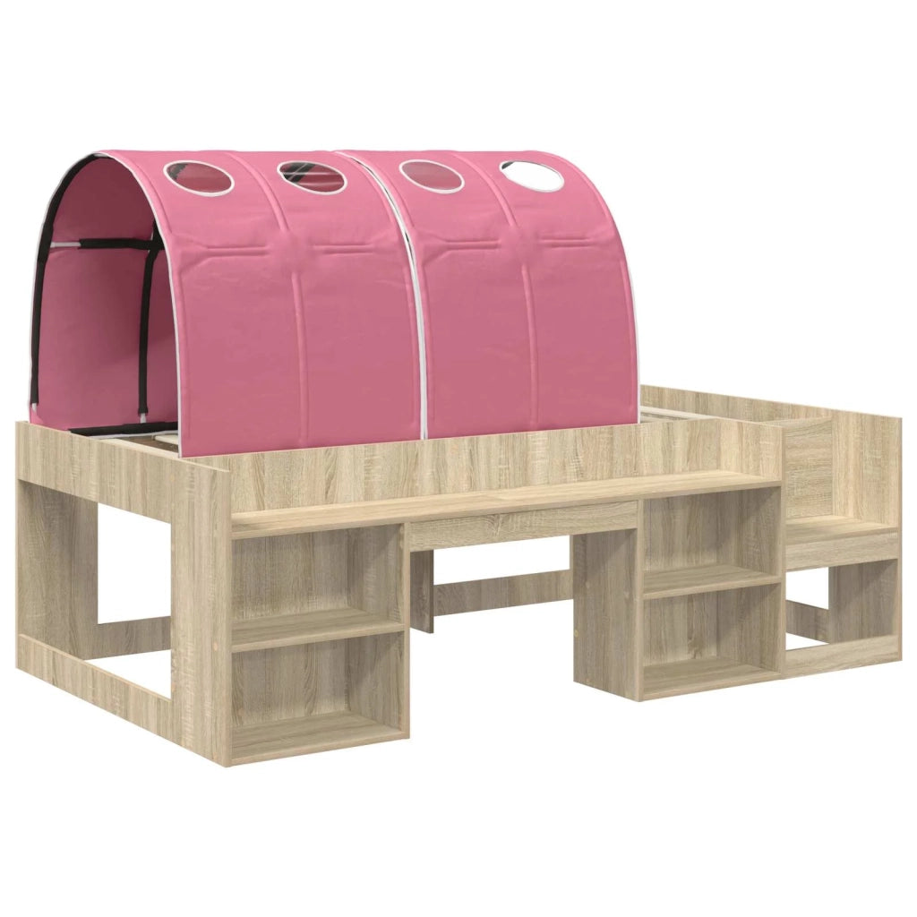 Letto con Tunnel 3 pz Rovere Sonoma e Rosa Legno multistrato 3423626