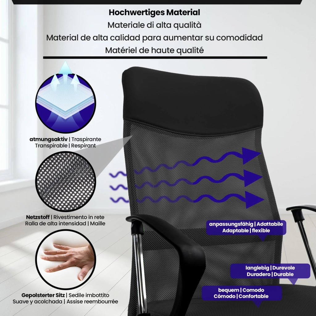 Sedia da Ufficio Washington nero