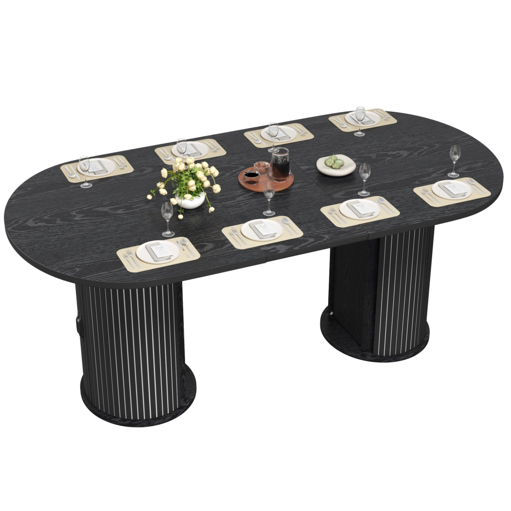 Tavolo allungabile con vano contenitore e meccanismo telescopico per cucina e sala da pranzo; 150×80×75 cm
