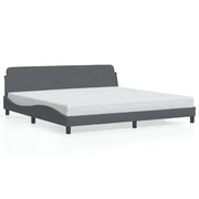 Letto matrimoniale | Letto per adulti | Giroletto Dover Grigio Scuro 200x200 cm Velluto