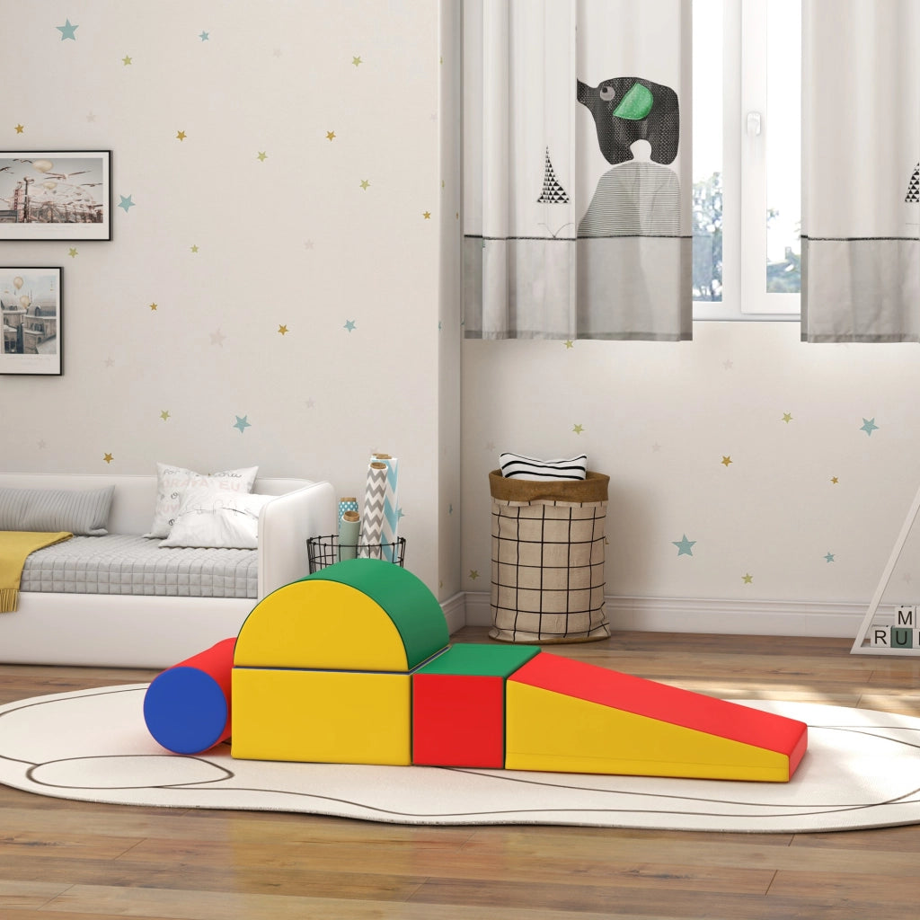 Blocchi Morbidi per Bambini 1-3 Anni ¨C Zephmum ¨C 5 Pezzi, Finta Pelle, Multicolore