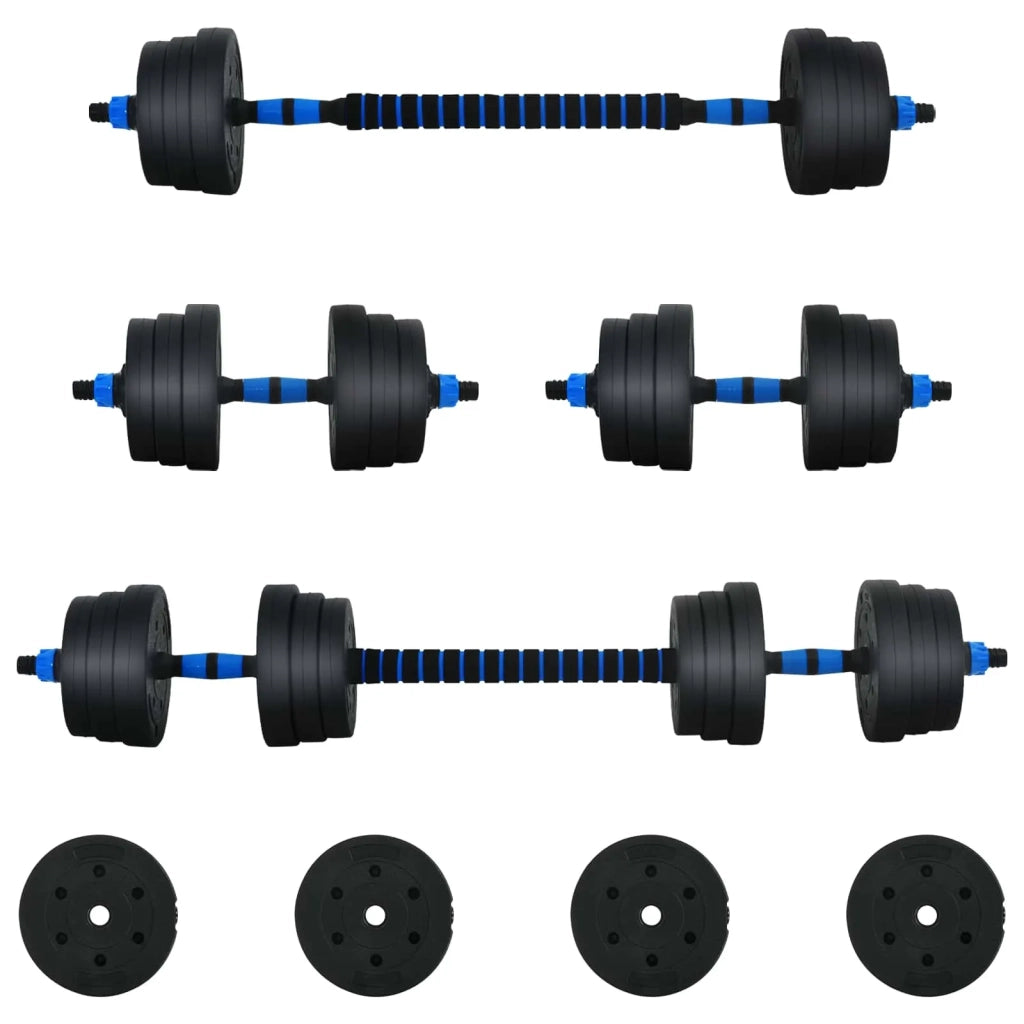 Set di Manubri 2-in-1 30kg Nero e Blu Cemento e sabbia di ferro CFW9971804