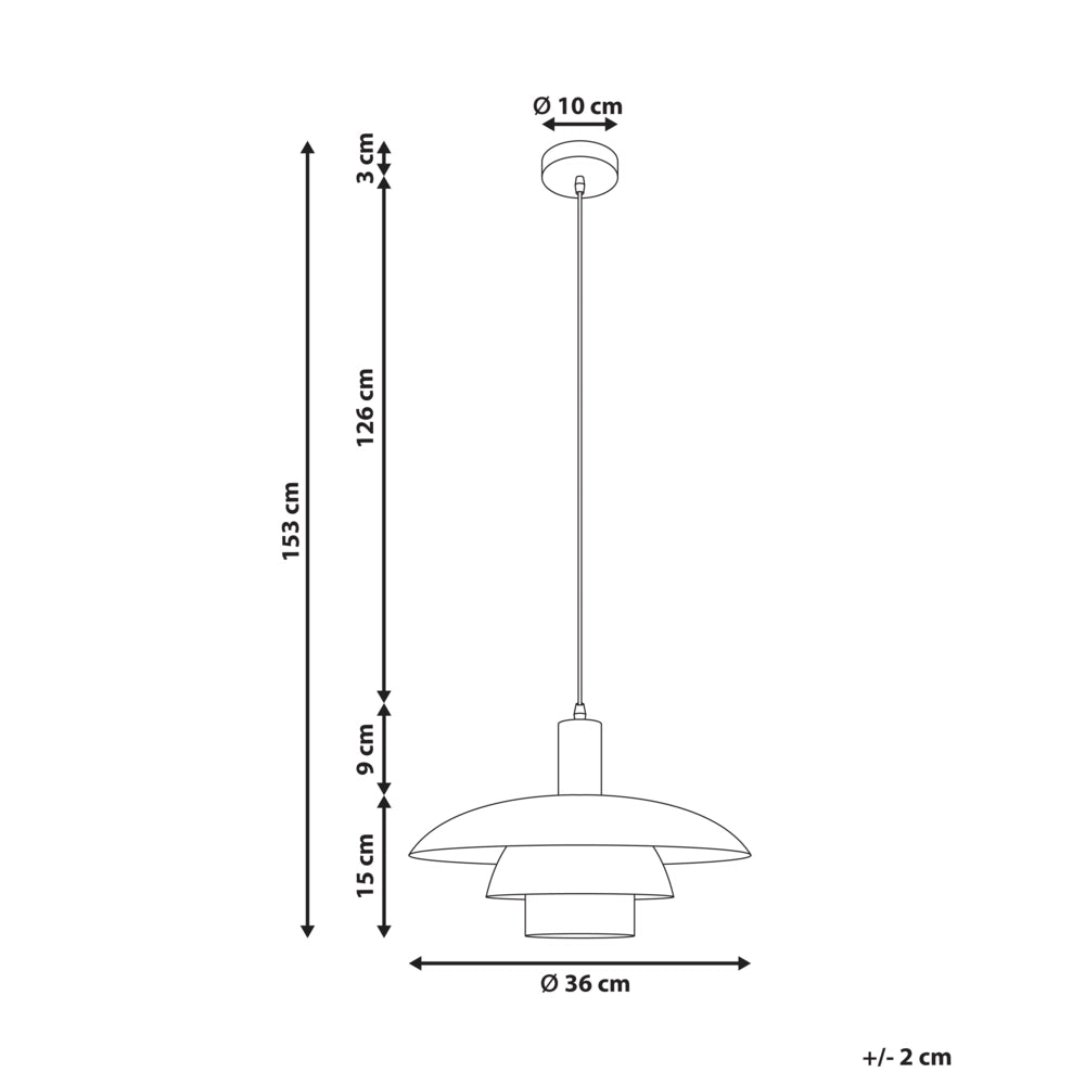 Lampada a sospensione in metallo bianco con design a gradini in stile metà secolo