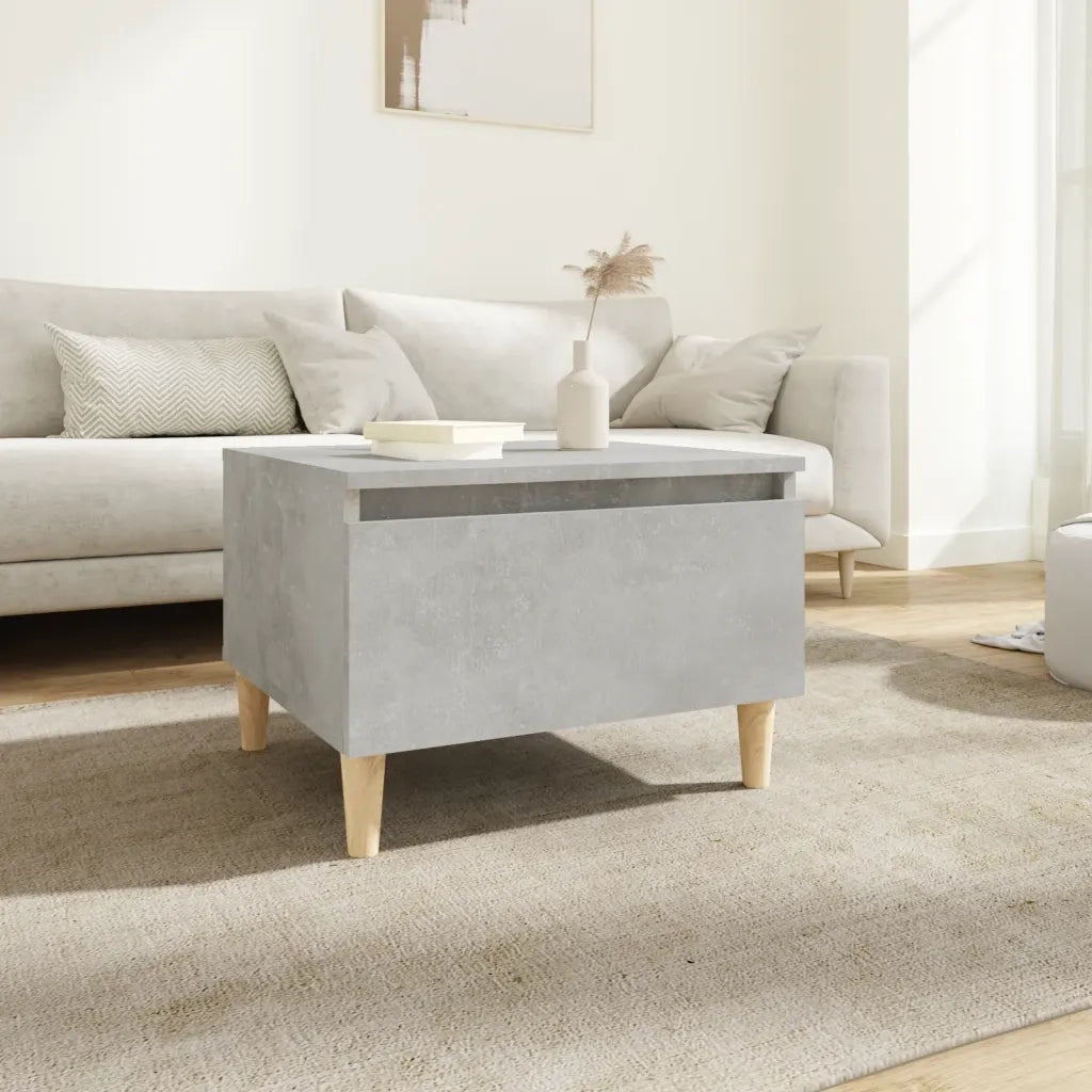 Tavolino | Tavolo laterale Grigio Cemento 50x46x35 cm in Legno Multistrato