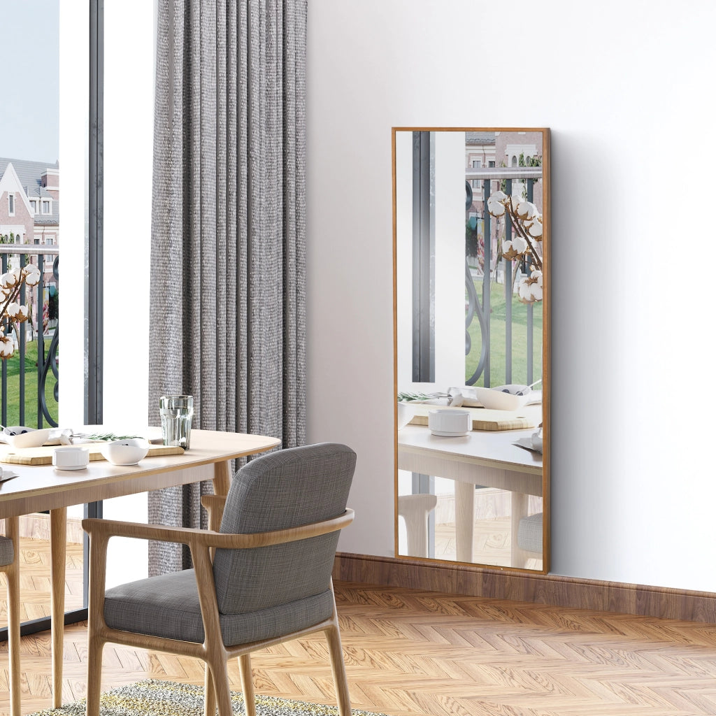 Specchio da Parete Grande ¨C zephmum ¨C Legno Naturale 45x125 cm